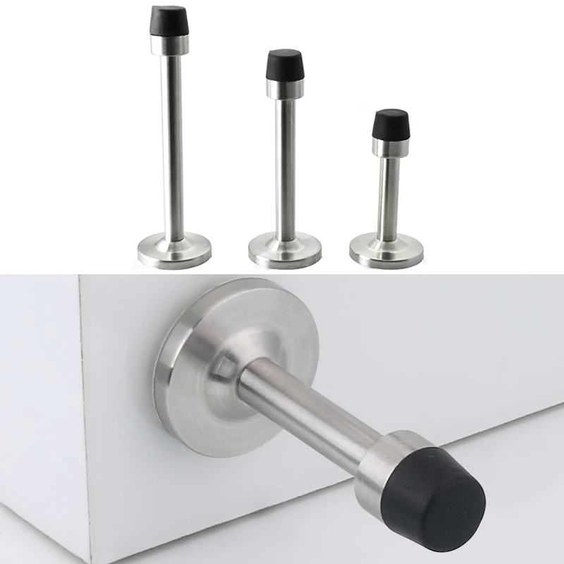 

Stainless Steel Door Stopper Stop Bathroom Glass Wall Bracket Anti-Collision Non-Punch Wind-Proof Door Stopper Wall Mounted
