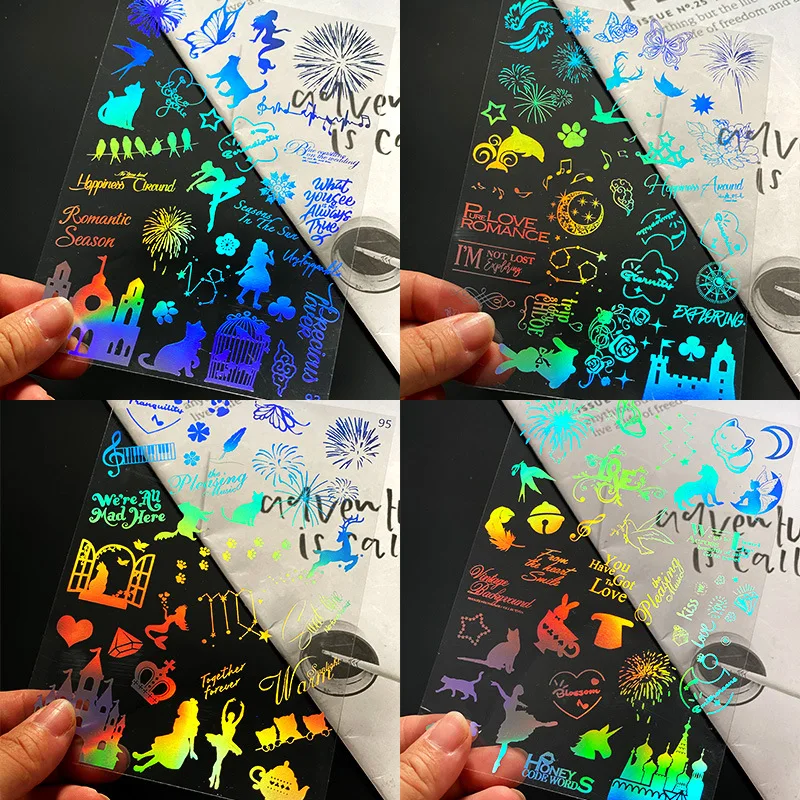 

Laser Sticker DIY UV Epoxy Resin Crystal Filling Material Art Craft Cat Claw Fireworks Animal Castle Jewelry Making Decorations