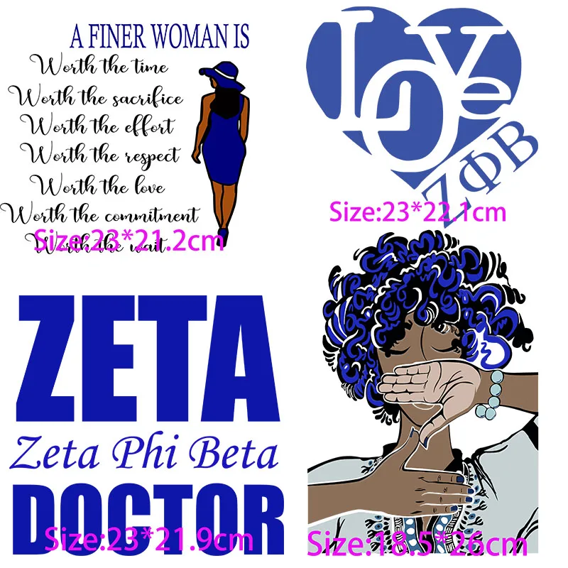 

Пластиковая теплопередающая этикетка Zeta Phi Beta Life, образованная Утонченная женская одежда ZOB 1920, африканская прямая печать из 1914 королевских ...