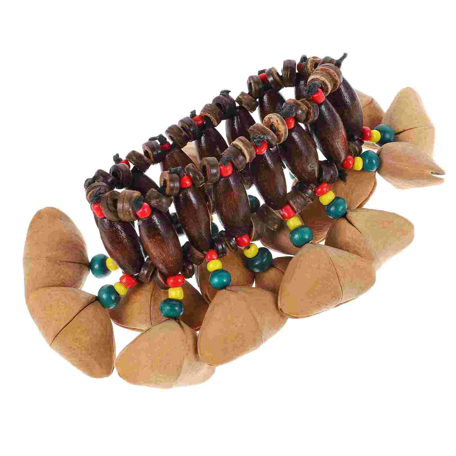 

1pc African Tribal Style Nut Shell Bracelet Creative Djembe Hand Bell (Assorted Color) Percussion conga