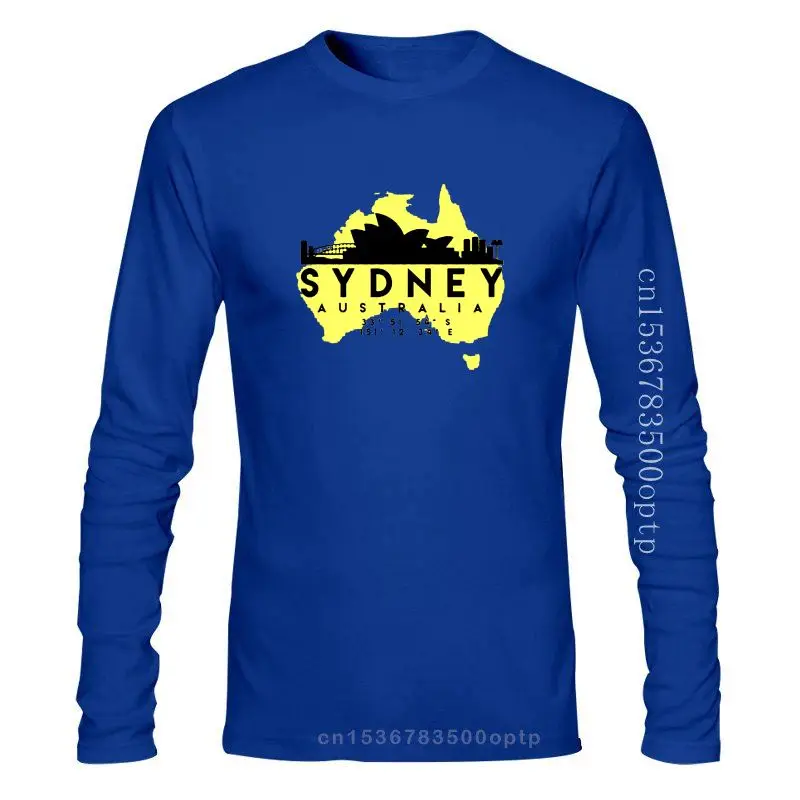 

FASHION 100% Cotton O Neck Custom Printed Tshirt Men T Shirt Sydney Australia Skyline Map Art Sydney Women T Shirt