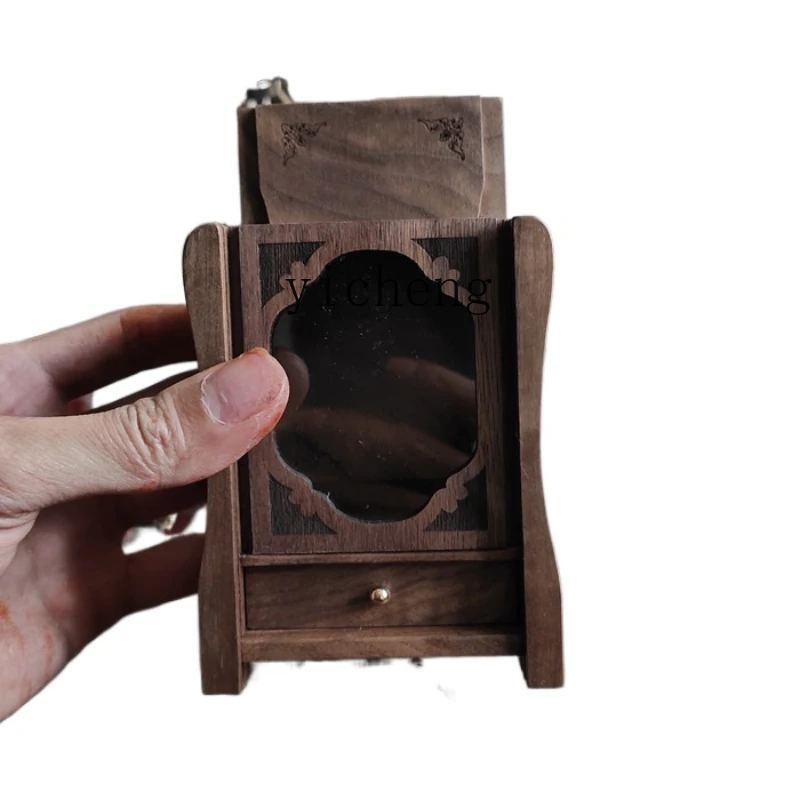 

YY Small Buddha Cabinet Mini Solid Wood Black Walnut Small Buddha Niche