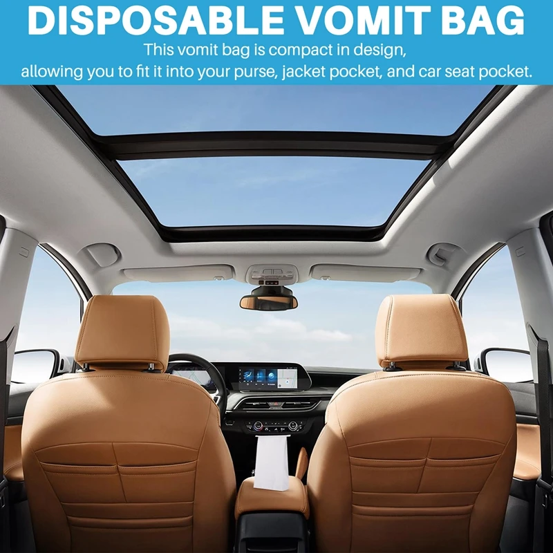 50 шт. пакеты для рвоты белые сумки утренней толпы и вешалок дорожная одноразовая