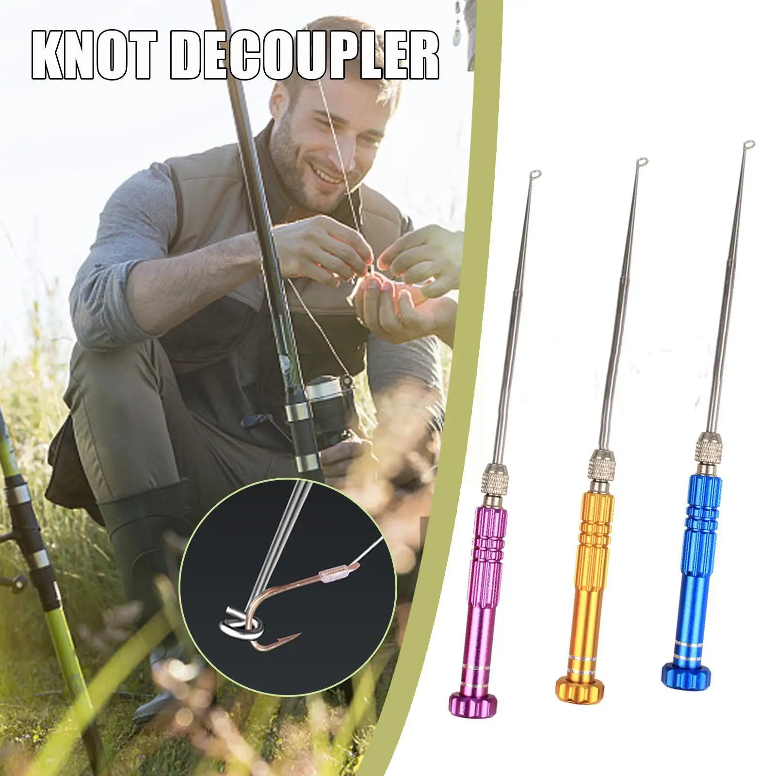 

2 In 1 Fishing Knot Decoupler Steel Hook Needles Tying Picker Tool Accessories Tackle Remover Fishing Extractor Knot V5E0
