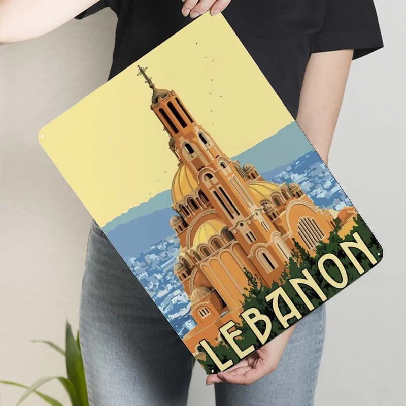 Дорожный в Ливан металлический знак плакат кофе бар винтажный жестяной для стены