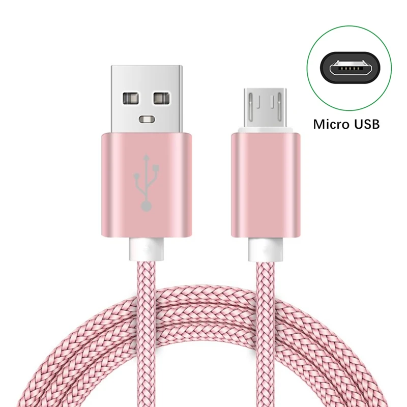 Фото Плетеный зарядный кабель Micro USB для Samsung S6 S7 Redmi 9A 10A 12C Honor 8C 9i OPPO R15 Realme C30 C31 C33, нейлоновые плетеные кабели №5