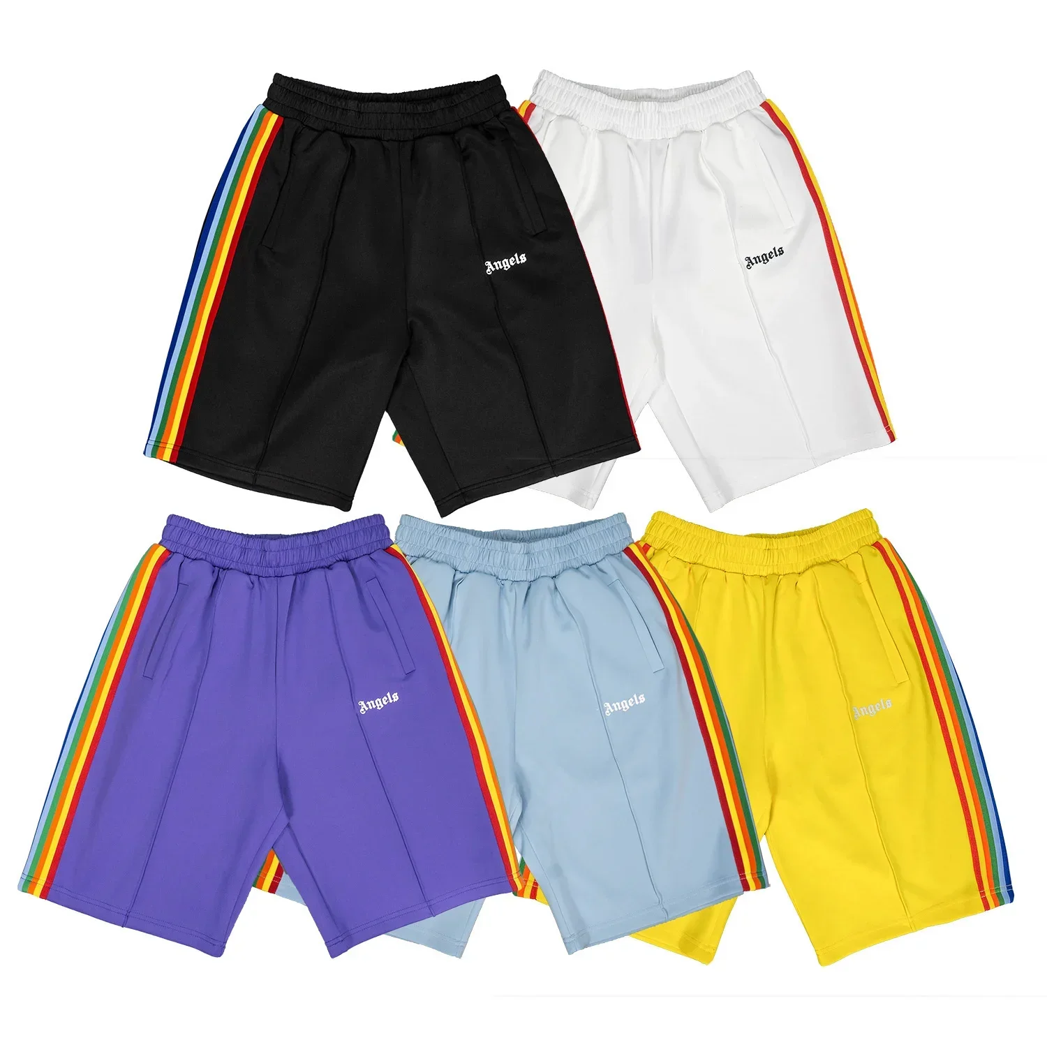 

Luxury Men's Necessary Summer Casual Shorts Palms Angels Coconut Handmade Abraded Hip-hop Breathable Pure Cotton Sports Shorts