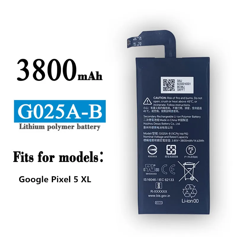 

Оригинальный литий-ионный аккумулятор 3800 мАч G025A-B для HTC Google Pixel 5 XL