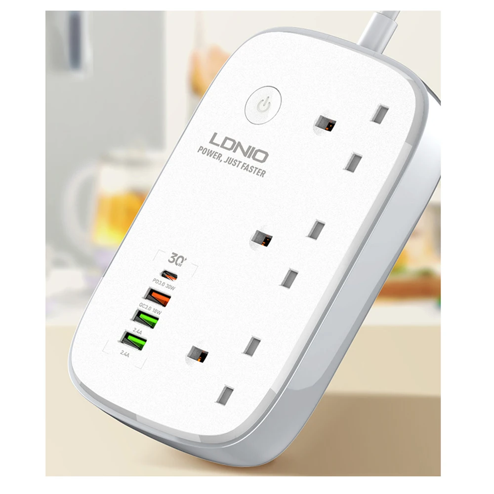 

UK WiFi Smart Power Strip With 3 AC Socket 3 USB Port Plug Strip Timing 2500W 2M Extension Socket Overload Protection Multi Plug