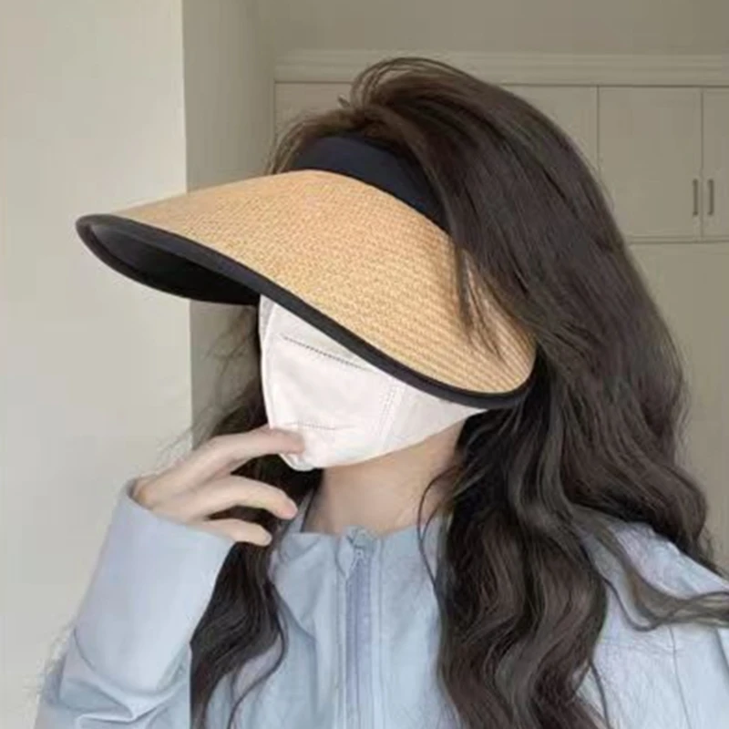 

Fashion Straw Visor Summer Visor Hat Women Visor Hat Golf Cap Summer Hat Uv Protection Wide Brim Beach Visor Casual Hat
