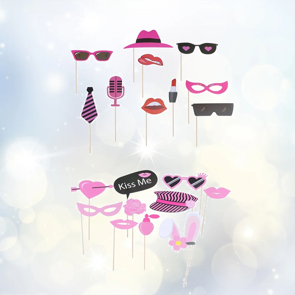 

Props Photo Party Booth Bridal Wedding Favors Supplies Large Graduation Selfie Baby Shower Kit Tie Glasses