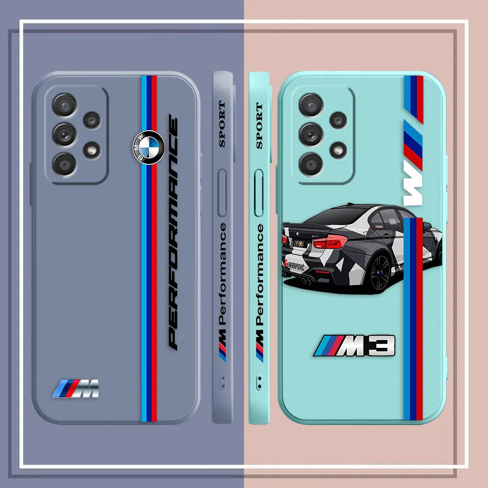 Case For Samsung Galaxy A91 A14 A73 A72 A71 A53 A52 A51 A42 A33 A32 A22 A21S A715F A52S A22S 4G 5G Case Luxury M3-BMW Sports Car