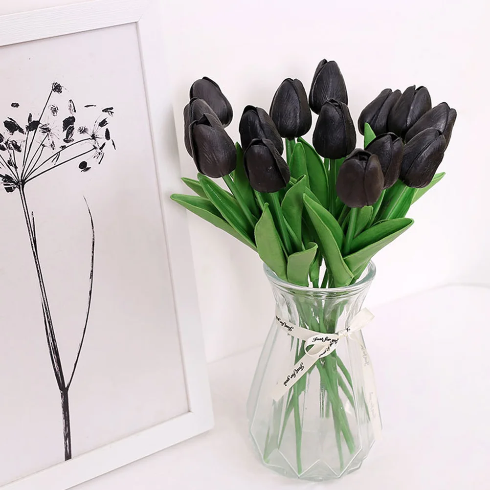 

10 Pcs Wedding Tulips Fake Flowers Decor Fake Flowersation Pu Bouquet Home Fake Bride Faux