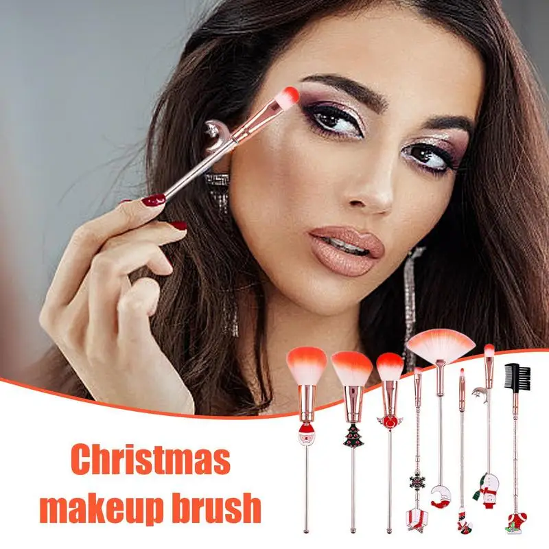 

Набор кистей для макияжа, косметика, мягкие волосы, роза, цветок, 8 шт., рождественские кисти для макияжа, набор зеленых кистей для макияжа для женщин и девочек