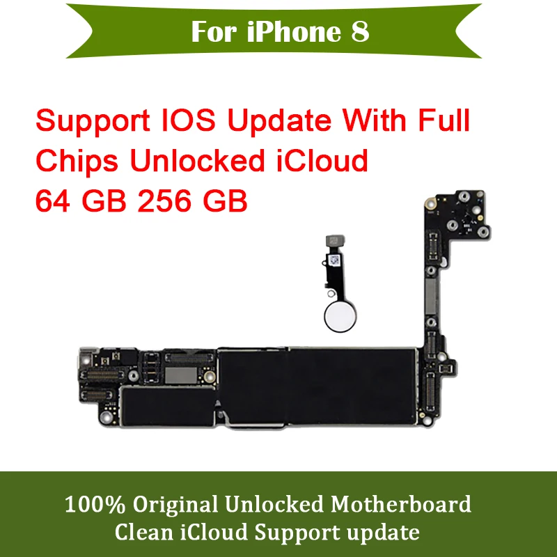 

Original Motherboard Free iCloud For iPhone 8 With/NO Touch ID For iPhone 8 4.7" Logic Board 4G LTE Plate 64GB 256GB