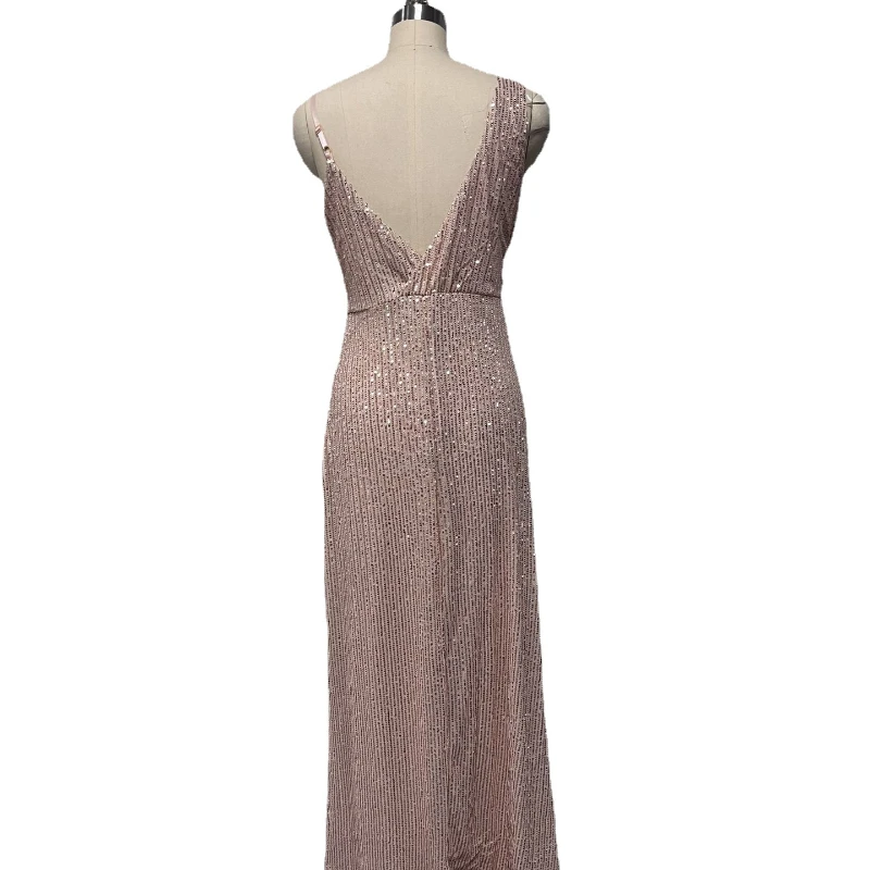 2022 new spring and summer banquet sexy one-shoulder sequined gold heavy work evening dress female fishtail party dress