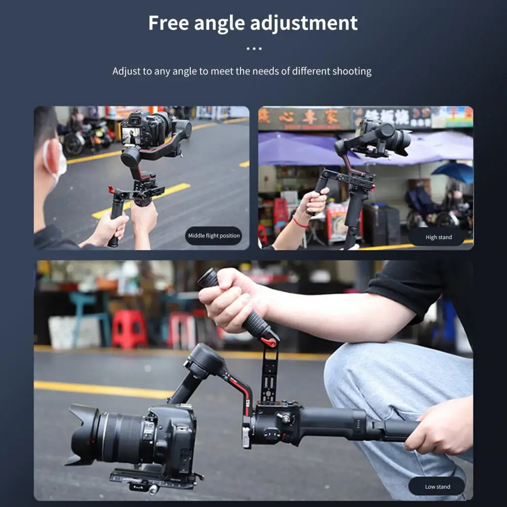 

Handheld Stabilizer Helpful Hold with Both Hands Aluminium Alloy Low Angle Shooting Support Action Camera Mount