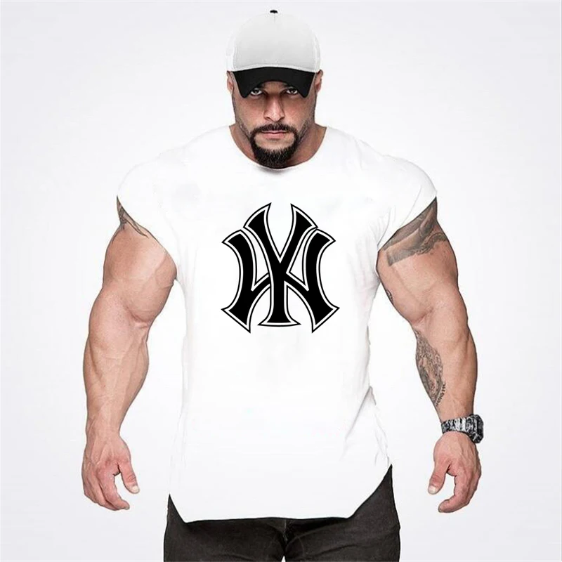 Мужской Хлопковый Жилет Для Фитнеса Брендовая Повседневная Одежда Майка