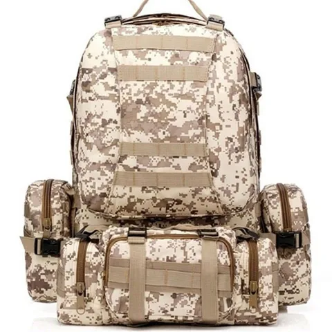 Комбинированный рюкзак для альпинизма, уличная спортивная водонепроницаемая сумка на плечо для альпинизма, камуфляжный военный тактический рюкзак с карманом