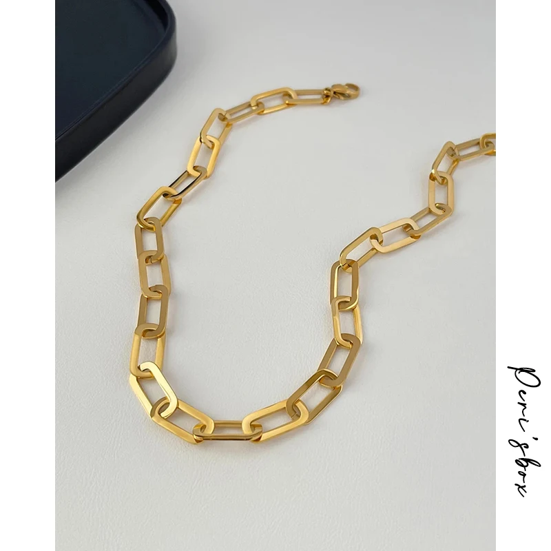 

Цепочка-чокер Peri'sbox из нержавеющей стали золотого цвета в стиле хип-хоп