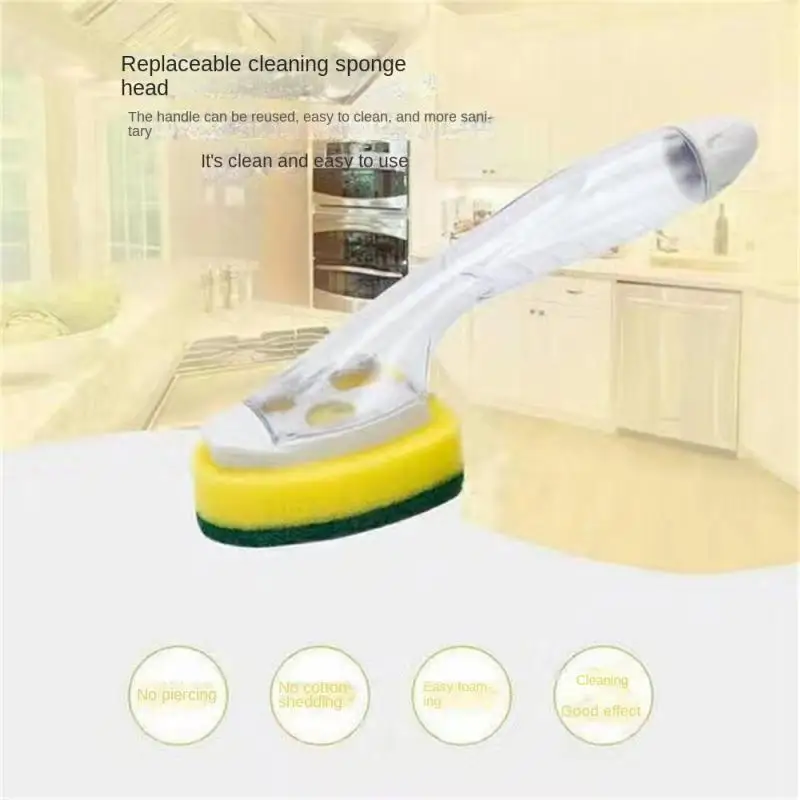 

Cleaning Brush Sponge Brush Head Modern Simplicity Creative Removable Handle Add Liquid PP Pot Brush