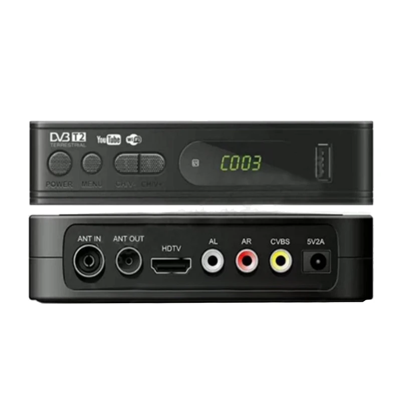 

TV Tuner DVB T2 USB2.0 TV Box HDMI HD 1080P DVB-T2 Tuner Receiver Satellite Decoder for Monitor Adapter(EU Plug)