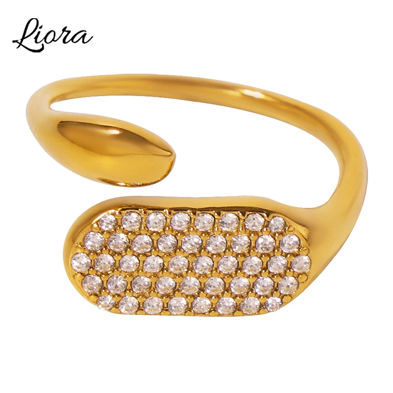 Женские открытые кольца Liora белые красные зеленые круглые из нержавеющей стали с