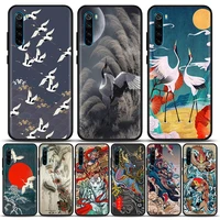 chinese style crane phone case for redmi 6 6a 7 7a note 7 8 8a 8t note 9 9s 4g 9t pro soft silicone cover
