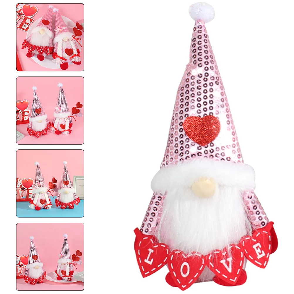 

Gnome Day Gnomes Valentines Valentine Couple Scandinaviandecorations Figurine Decor S Elf Santamrsswedish Sequin Holiday
