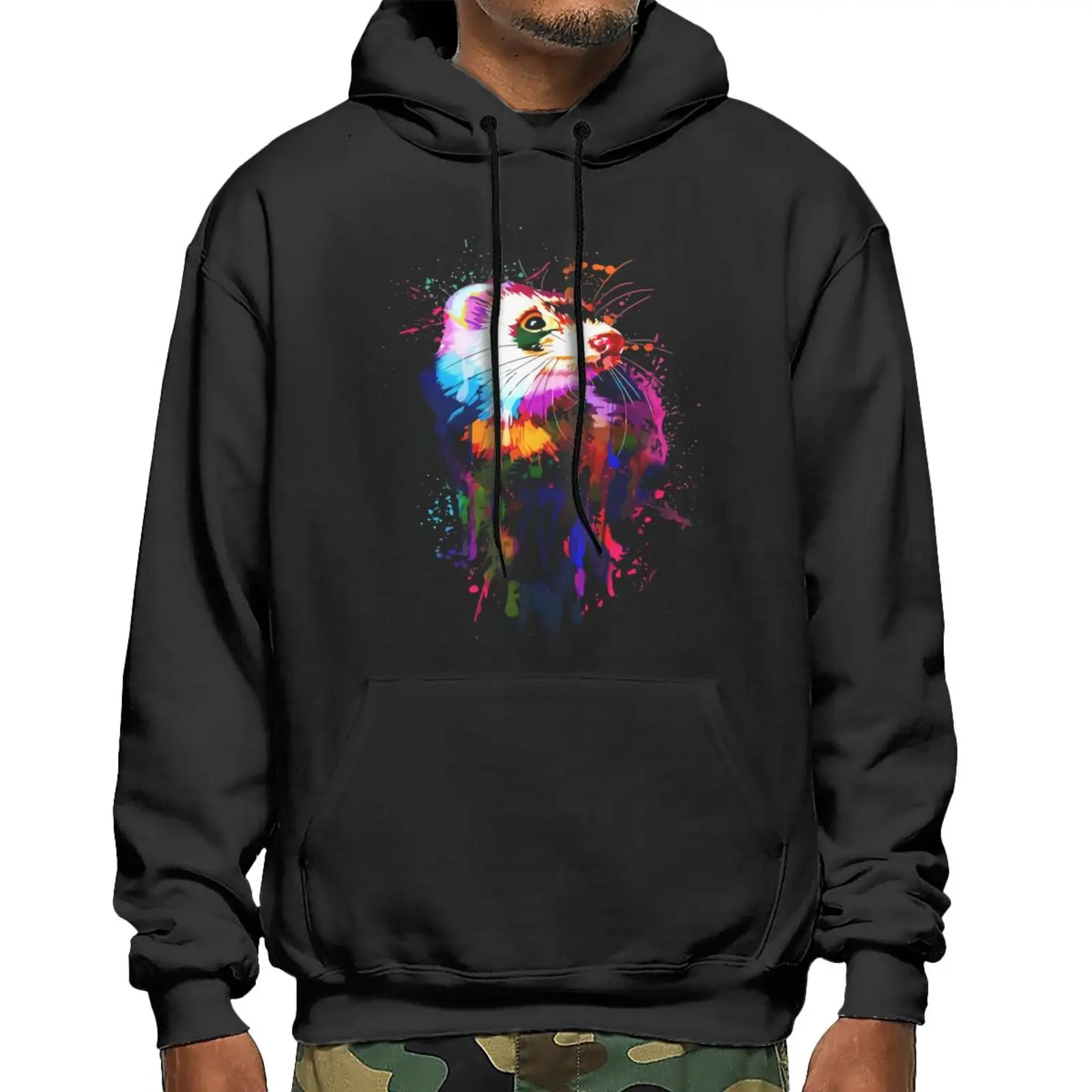 

Bright Ferret Watercolor Painting For Hoodie Sweatshirt With Zipper Male Sweatshirt Clothes Men Anime Clothing Sweater Cosplay