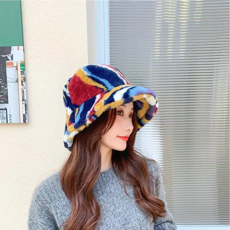Регулируемая женская шапка из искусственного меха теплая зимняя Панама