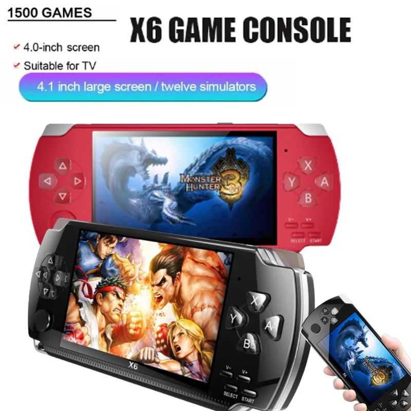 

4.0 Inch Dual Rocker Handheld Game Console Supports TV Output X6 Retro Portable Handheld Video Game Console With 1500 Games Sale