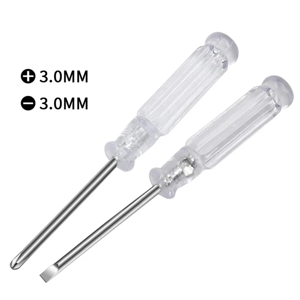 

2Pcs/Set 3.74Inch Small Mini Screwdriver Set Kit Repair Tool Slotted Cross Screwdrivers Transparent Head Precision Screwdrivers