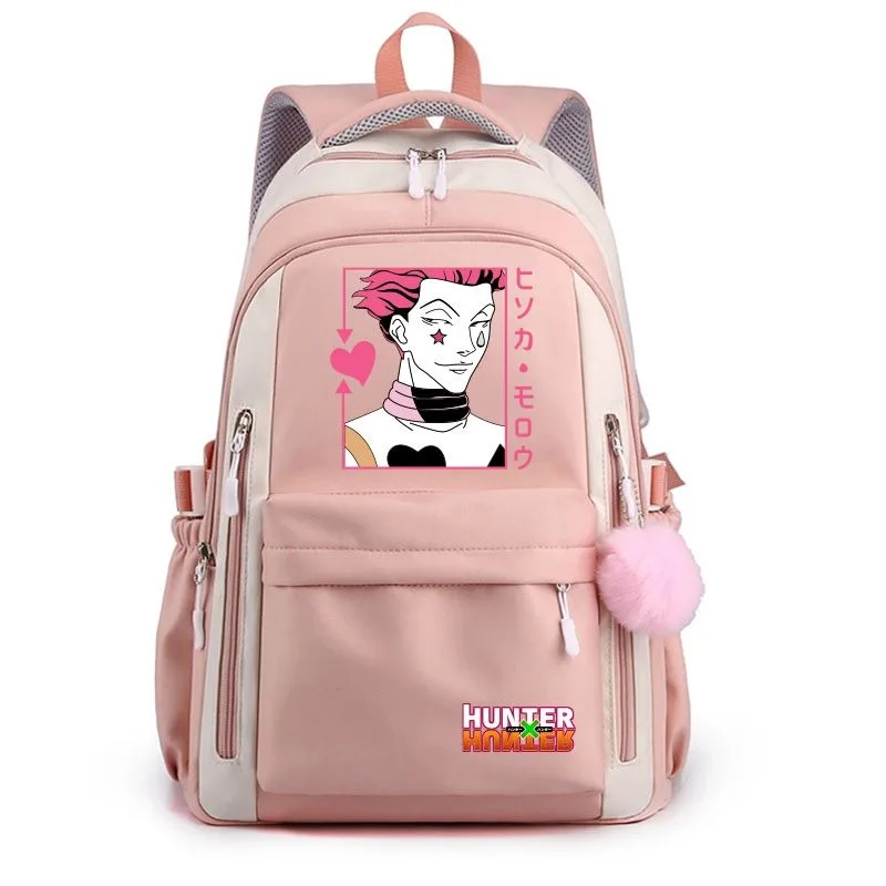 Охотник х рюкзак Дышащая сетка 30 × 42 23 см черная синяя фиолетовая розовая Hunter x