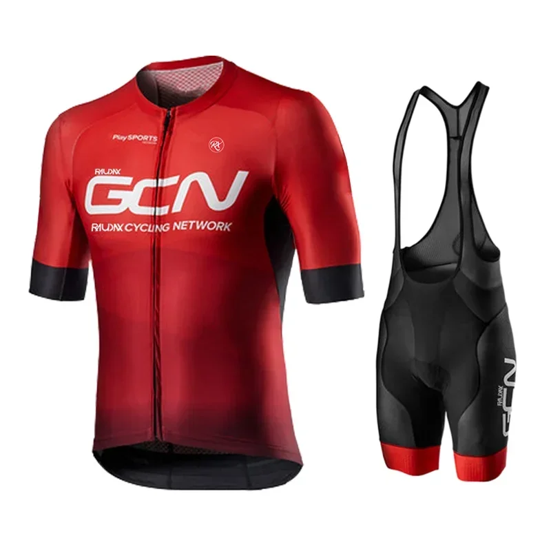 2025 RAUDAX GCN Team Cycling Jersey Set Summer Breathable Road Bicycle Suit Riding Uniform Bike MTB Clothing Sports Kits