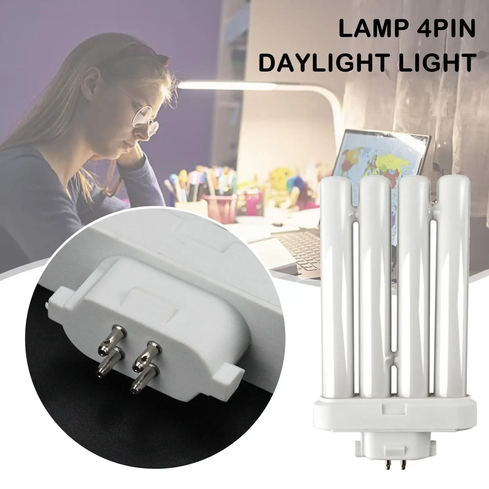 

For FML 27W 6500K 2H 110-240 wide pressed square four pin guard tube eye 807 table Hot 131 lamp 809 table lamp C3G3