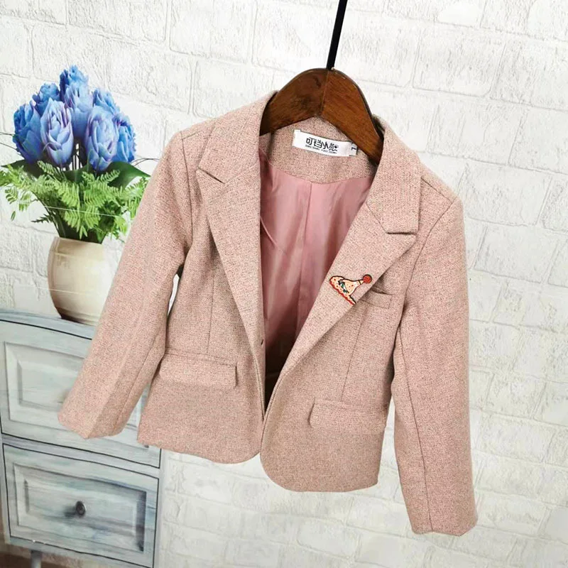 

Детский однотонный Блейзер на пуговицах, на возраст 24-9 лет