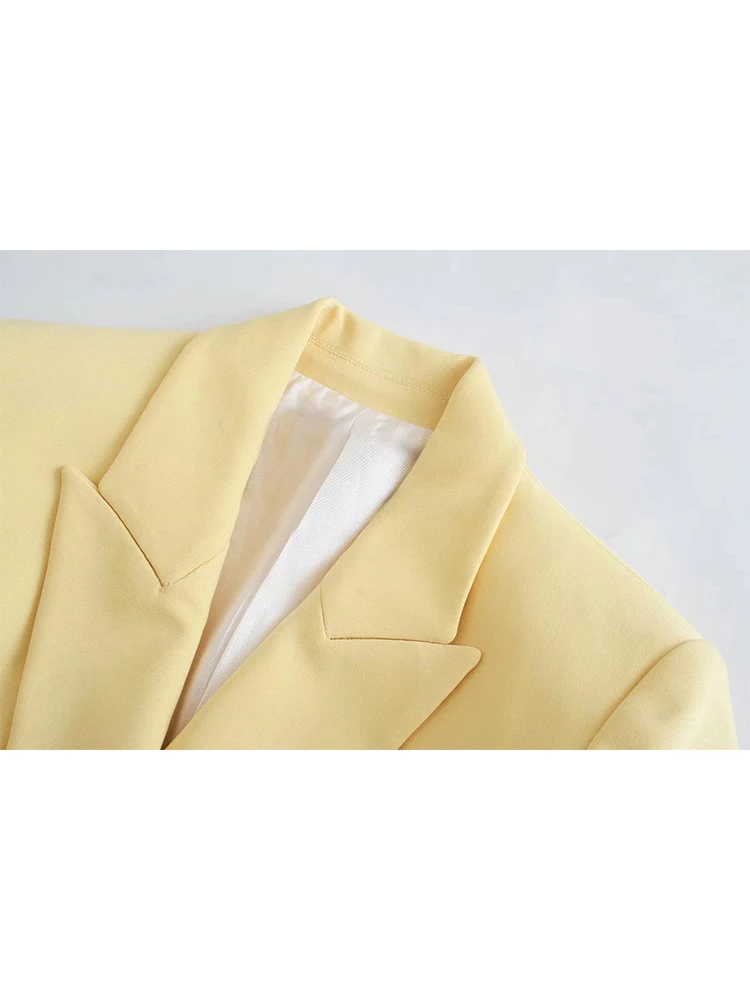 Женский двубортный блейзер с карманами винтажная верхняя одежда четырех цветов