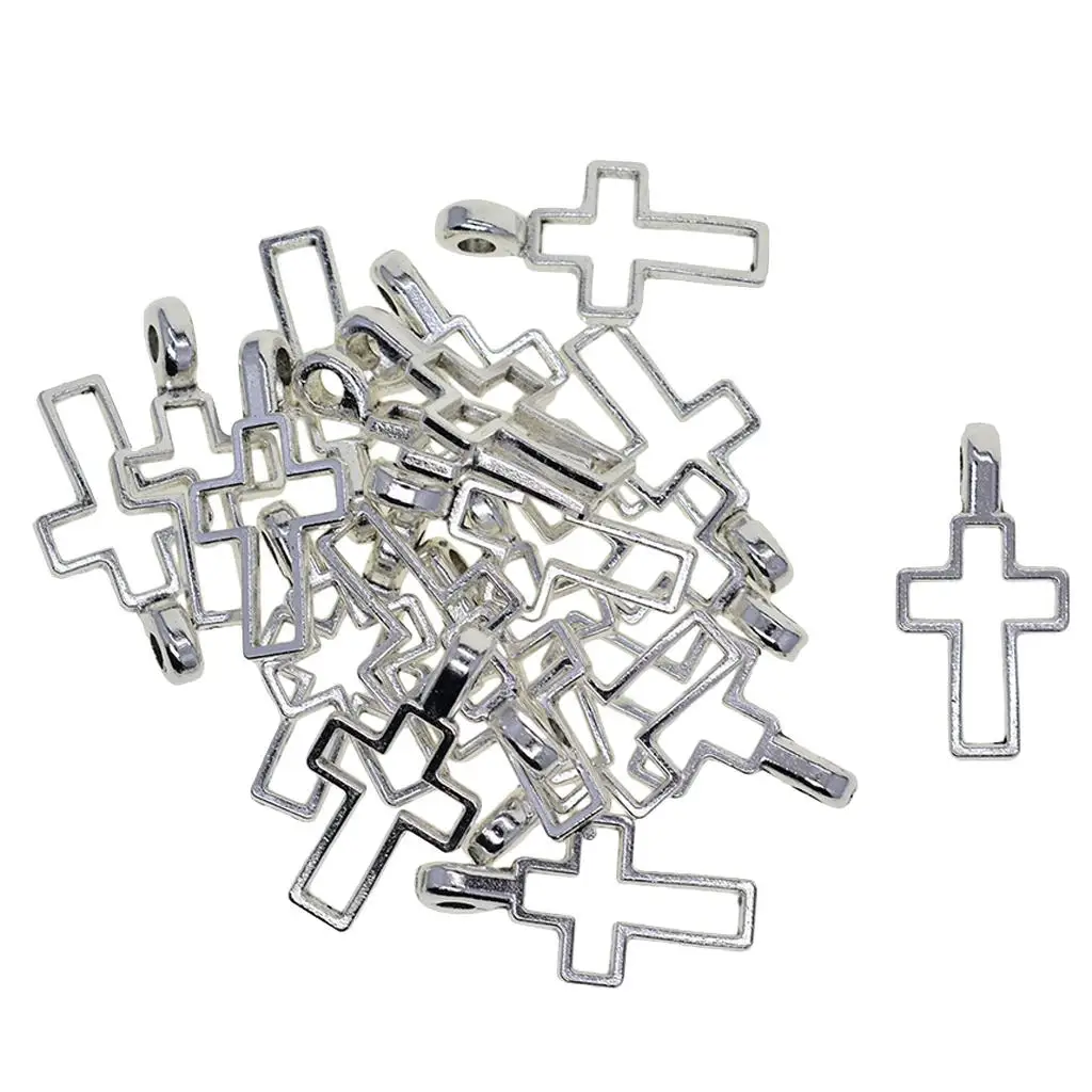 20 шт. лотки для подвесок в форме креста заготовки ободок кабошон настройки 38x20 мм