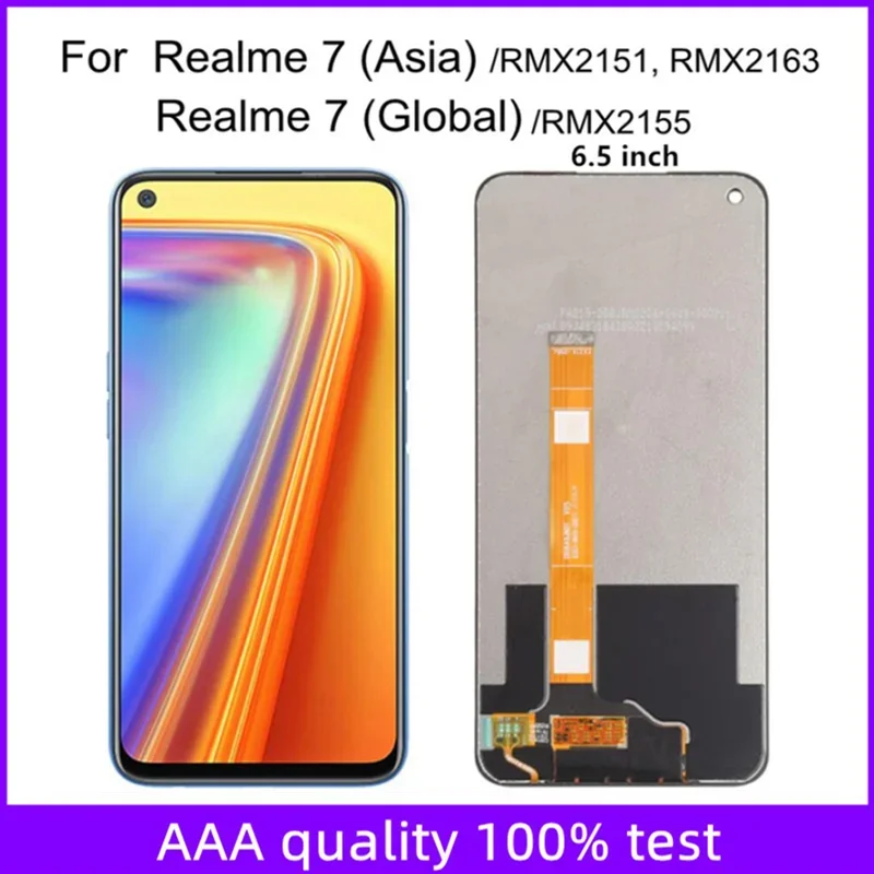 6 5 &quot протестировано для Realme 7 5G RMX2111 Asia RMX2163 Global RMX2155 ЖК-дисплей замена сенсорного