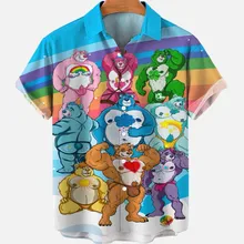 Men's Cartoon Animals Summer Hawaiian Short Sleeve Shirt Heren Street Luxury Blouse Flamengo Print Hot Vintage Fitness Clothing