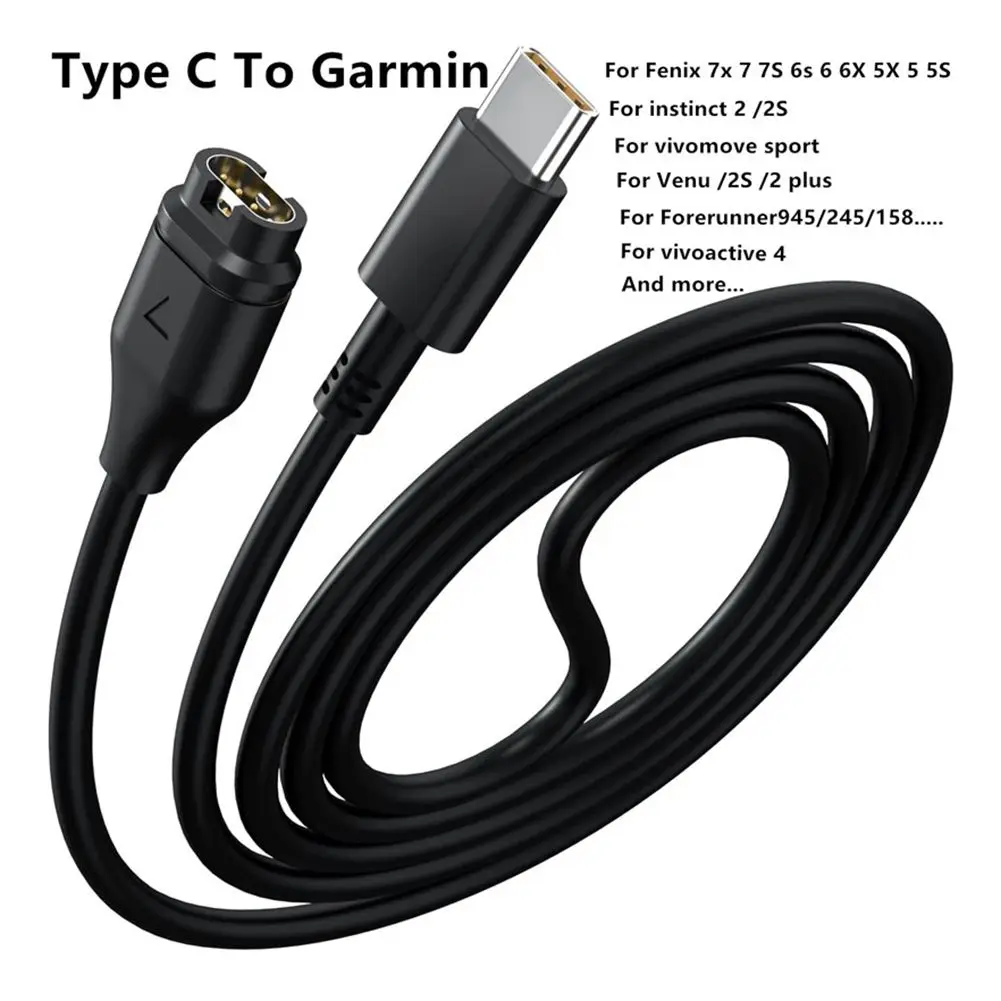 

Type C Watch Charger for Garmin Venu 2 plus vivosmart 5 Fenix 7 6 5 TACTIX 7 instinct 2 EPIX 2 Enduro Fast Charging Cable Cord