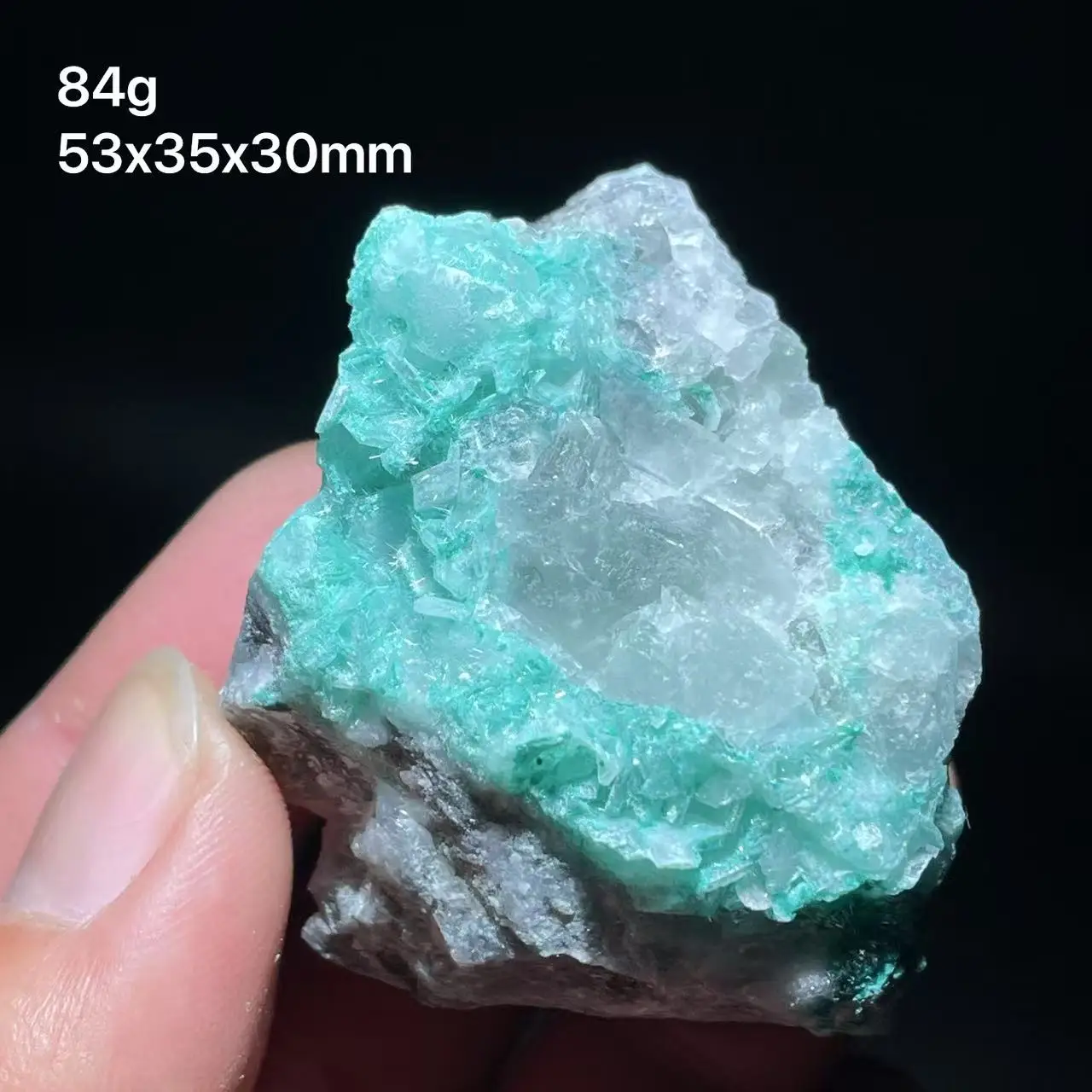 

Медный ванадиевый кварц с кальцитом, Мексика