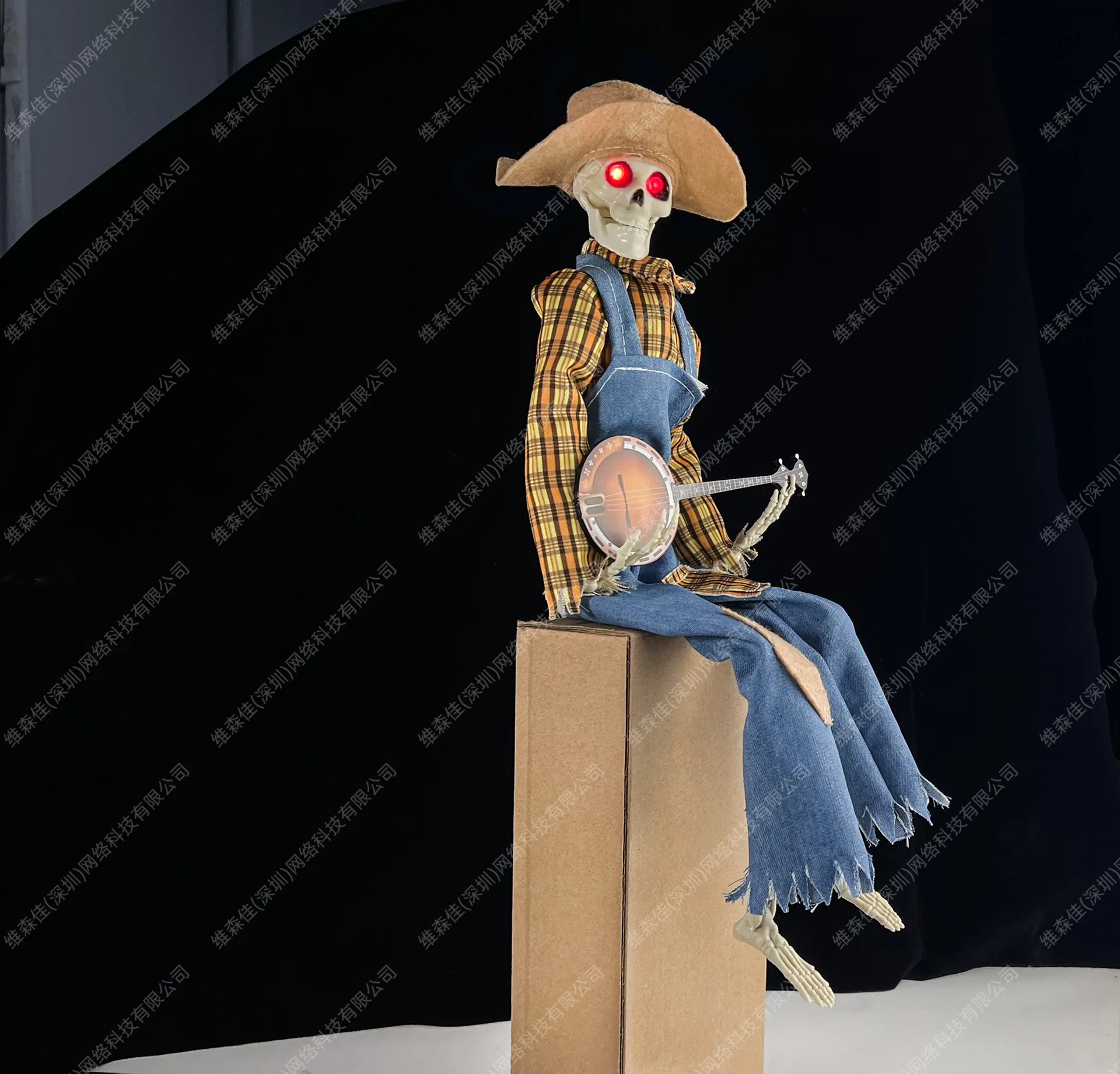 Хэллоуин анимационные скелеты банджо светящийся Скелет украшение