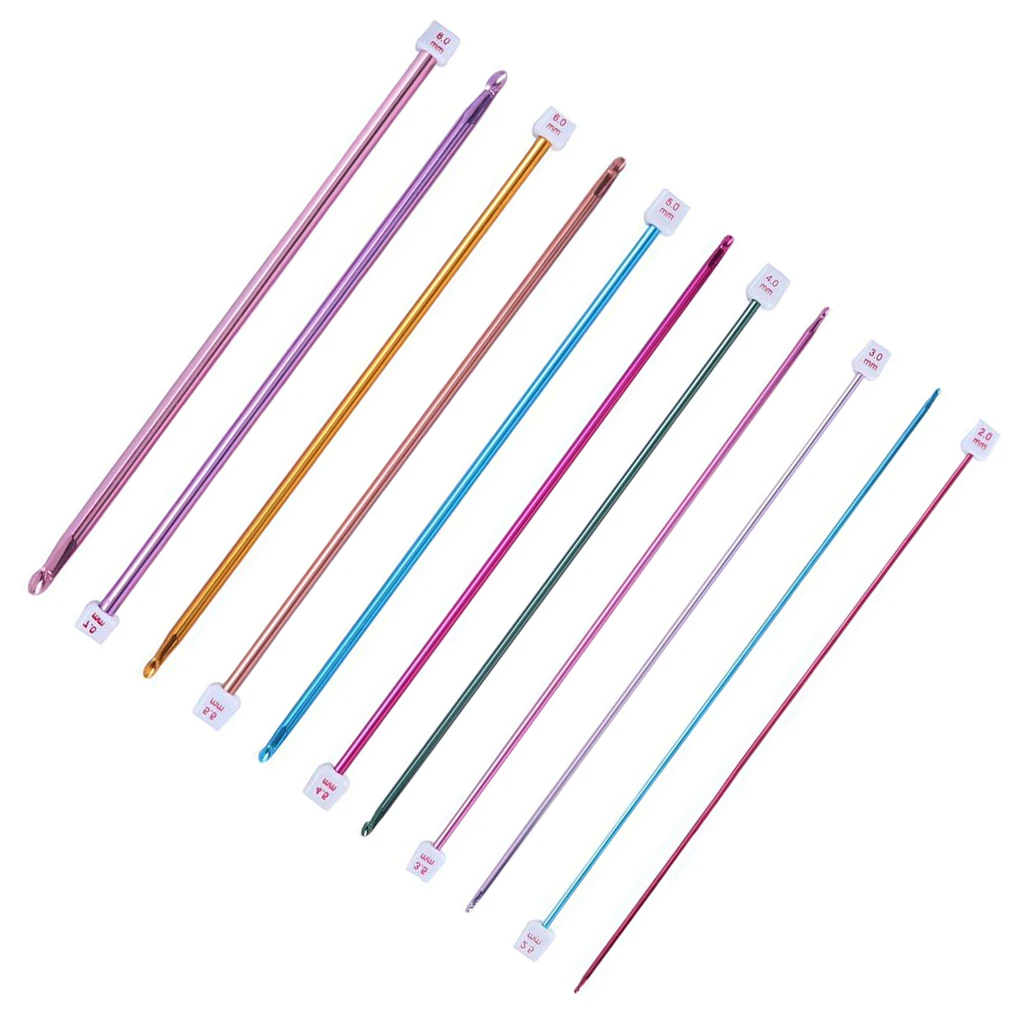 

11 шт./набор, многоразовые вязальные крючки, 2-8 мм