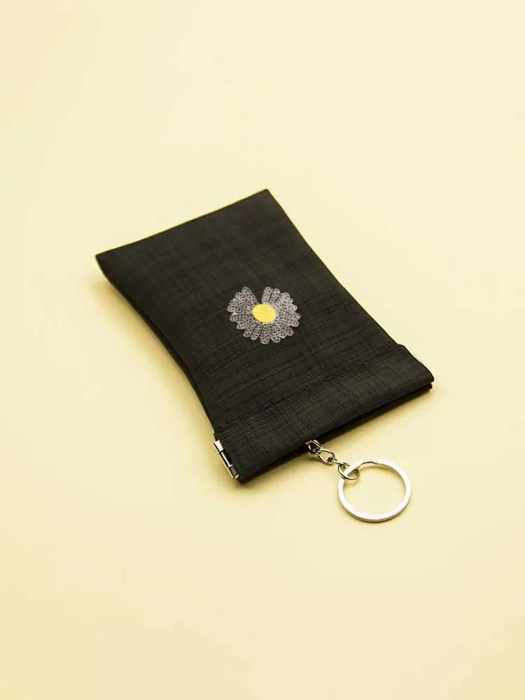 

Key Wallets - PU Leather for Women Scratch-Resistant Gold Decor with Pearl & Crystal Accents