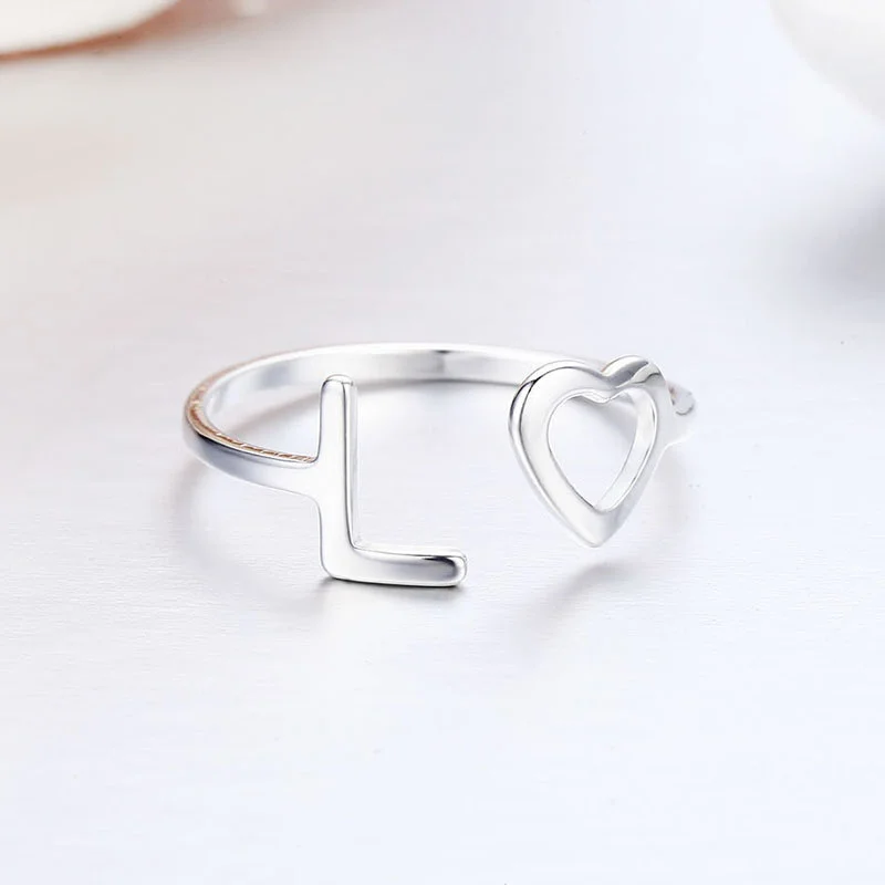 Slim 925 Sterling Silver Love Heart Inspirational Rings For Women Girls Jewelry Finger Anillos Bague Argent Aneis bijoux Anillo | Украшения