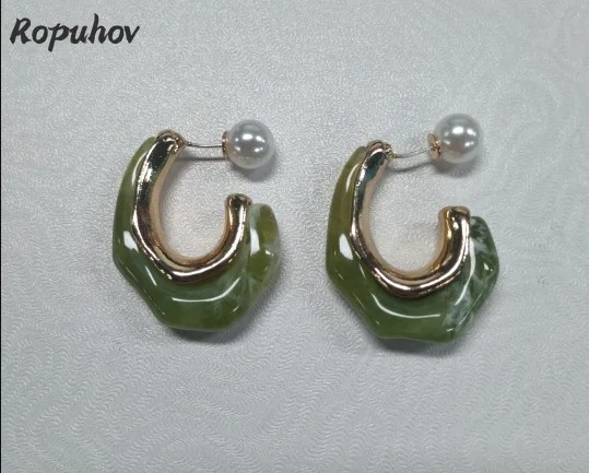 Ropuhov 2022 новые женские серьги из серебра 925 пробы корейская мода жемчужные буквы