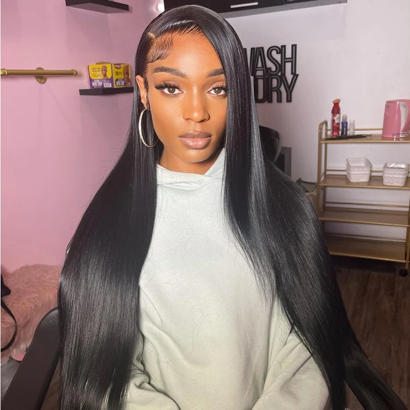 40 Inch Hd Lace Frontal Wig 250 Density Transparent Bone Straight Human Hair Wigs For Black Women 13x4 Straight Lace Front Wig