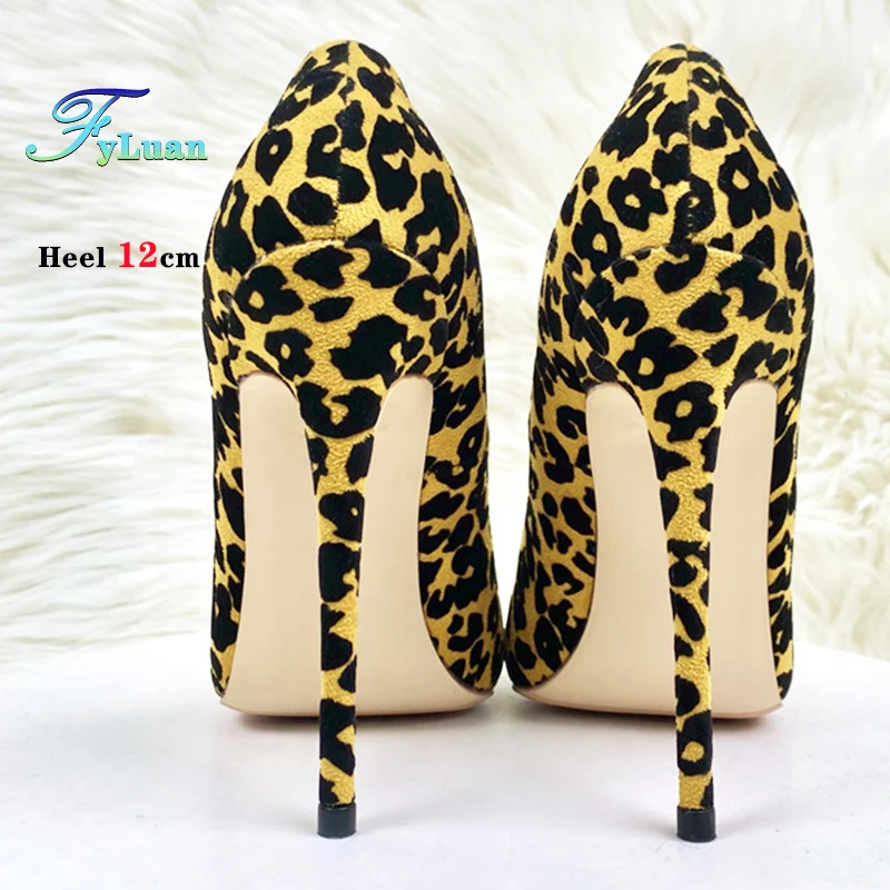 Женские туфли-лодочки с леопардовым принтом на шпильке 8-12 см светские туфли